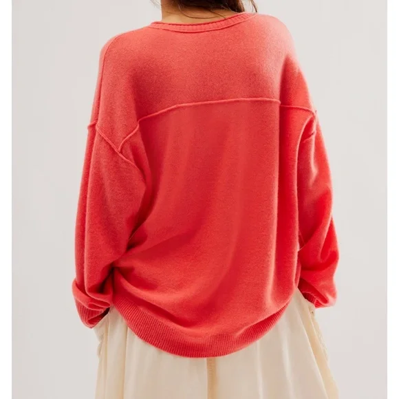 Free People Addie Cashmere Pullover in Geranium sz medium NWT - Picture 3 of 6